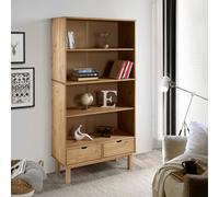 vidaXL Bookcase OTTA with 2 Drawers Brown Solid Wood Pine
