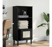 Bookcase Bookshelf Storage Cabinet SENJA Rattan Look Solid Wood Pine vidaXL