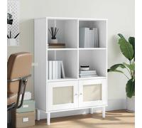 vidaXL Bookcase SENJA Rattan Look White 90x35x130 cm Solid Wood Pine