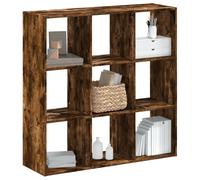 vidaXL Bookcase Smoked Oak 102x32x102 cm Engineered Wood