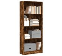 vidaXL Bookcase Smoked Oak 60x24x143 cm Engineered Wood