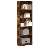 Vidaxl Bookcase Smoked Oak 60X24X176 Cm Engineered Wood