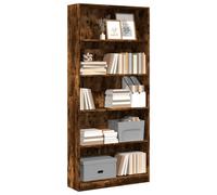 vidaXL Bookcase Smoked Oak 80x24x176 cm Engineered Wood