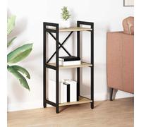 vidaXL Bookcase Sonoma oak 40 x 30 x 83 cm Engineered wood, Adjustable Feet, Multi-Tiered Stand, Industrial Bookshelf, Storage Shelf Unit, Living Room Organizer, Functional Display Rack