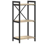 vidaXL Bookcase Sonoma oak 40 x 30 x 83 cm Engineered wood, Adjustable Feet, Multi-Tiered Stand, Industrial Bookshelf, Storage Shelf Unit, Living Room Organizer, Functional Display Rack
