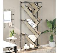 vidaXL Bookcase Sonoma Oak 79x30x180 cm Engineered Wood and Metal LSO UK