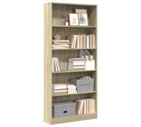 Vidaxl Bookcase Sonoma Oak 80X24X176 Cm Engineered Wood