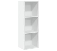 vidaXL 3 Shelf White Bookcase - Size: 114 x 30 x 40cm - Wilko