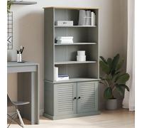 Vidaxl Bookcase Vigo Grey 85X35X170 Cm Solid Wood Pine