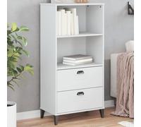 vidaXL Bookcase Bookshelf Side Cabinet Storage Book Rack White Engineered Wood