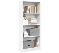 Vidaxl Bookcase White 60X24X143 Cm Engineered Wood