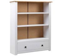 vidaXL Solid Pine Wood White Bookcase Panama Range Bookshelf Display Highboard