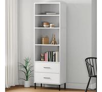 Vidaxl Bookcase With 2 Drawers White 60X35X180 Cm Solid Wood Oslo Bookcases