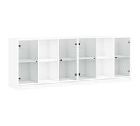 vidaXL Bookcase with Doors Bookshelf Cabinet Highboard White Engineered Wood