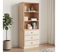 vidaXL Bookcase with Drawers ALTA 60x35x142 cm Solid Wood Pine
