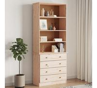 Vidaxl Bookcase With Drawers Alta 77X35X186.5 Cm Solid Wood Pine