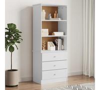 Vidaxl Bookcase With Drawers Alta White 60X35X142 Cm Solid Wood Pine Bookcases