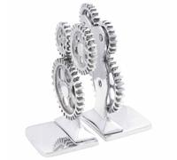 vidaXL Bookends 2 pcs Silver 10 x 10 x 22 cm Aluminium