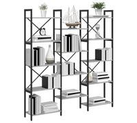vidaXL Bookshelf Grey sonoma 156 x 25 x 167 cm Engineered Wood, Urban Loft Style, Durable Freestanding Bookshelf, Rectangular Book Storage, Contemporary Organizer Shelf, Industrial Design