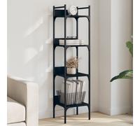 vidaXL Bookshelf 4-Tier Black 35x30x138.5 cm Engineered Wood