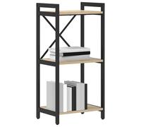 vidaXL Bookshelf Sonoma Oak 40 x 30 x 85 cm Engineered Wood, Modern Industrial Bookshelf, Tiered Storage Unit, Decorative Shelf for Home Organizer, Freestanding Indoor Bookcase