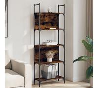 Vidaxl Bookshelf 5-Tier Smoked Oak 60.5X24X166.5 Cm Engineered Wood