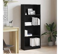 VidaXL Bookshelf 60 X 24 X 143 Cm Engineered Wood Black Oak
