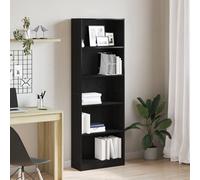 VidaXL Bookshelf 60 X 24 X 176 Cm Engineered Wood Black Oak