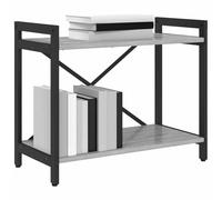 vidaXL Bookcase Grey sonoma 60 x 30 x 48.5 cm Engineered wood, Adjustable Feet, Multi-Tiered Stand, Industrial Bookshelf, Storage Shelf Unit, Living Room Organizer, Functional Display Rack