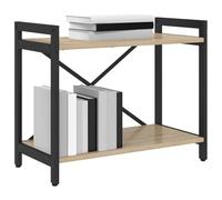 vidaXL Bookcase Sonoma oak 60 x 30 x 48.5 cm Engineered wood, Adjustable Feet, Multi-Tiered Stand, Industrial Bookshelf, Storage Shelf Unit, Living Room Organizer, Functional Display Rack