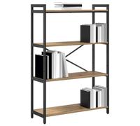 vidaXL Bookcase Artisan oak 80 x 30 x 118 cm Engineered wood, Adjustable Feet, Multi-Tiered Stand, Industrial Bookshelf, Storage Shelf Unit, Living Room Organizer, Functional Display Rack
