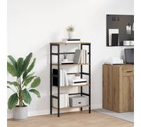 Industrial Bookshelf Artisan Oak Engineered Wood 60x29.5x115cm 4 Shelves Sturdy