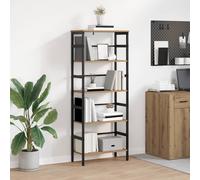Bookshelf Industrial Artisan Oak Engineered Wood 60x29.5x149cm Steel Multi-Shelf