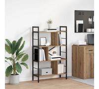 Industrial Bookshelf 75x30x123.5cm Artisan Oak Engineered Wood 9 Shelves Sturdy