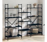 (black, 160 x 28.5 x 136.5 cm) vidaXL Bookshelf Bookcase Storage Rack Cabinet Smoked Oak Engineered Wood