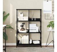 vidaXL Bookshelf Bookcase Book Cabinet Storage Rack Black Engineered Wood