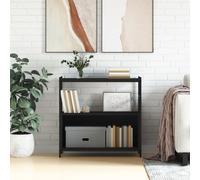 vidaXL Black Industrial Style Bookshelf - Engineered Wood and Iron - Freestanding storage for Living Room or Office - 80x30x78.5 cm
