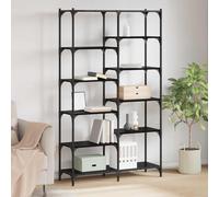 Bookshelf Black Oak Engineered Wood 100x32x170cm 9-Shelf Freestanding Rustic Pro