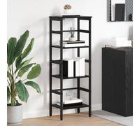 Industrial Bookshelf Black Oak 40 x 29.5 x 115 cm Engineered Wood 2 Shelves Home