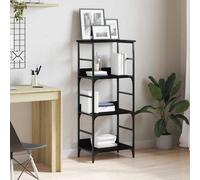 vidaXL Bookshelf Black Oak 50 x 33 x 117.5 cm Engineered Wood