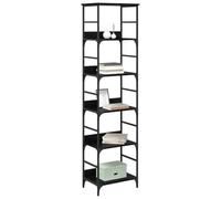 vidaXL Bookshelf Black Oak 50 x 33 x 188.5 cm Engineered Wood, Living Room Bookshelf, Rectangular Design, Contemporary Style, Durable Freestanding Storage, Home Organization Solution