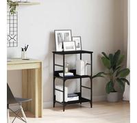Bookshelf Black Oak 50 x 33 x 82 cm Engineered Wood 2-Shelf Compact Modern Slim