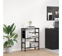 vidaXL Bookshelf Black Oak 60 x 29.5 x 81 cm Engineered Wood, Home Office Bookshelf, Rectangular Steel Storage Unit, Industrial Shelving, Durable Furniture, Modern Book Organizer