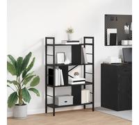 Bookshelf Industrial Black Oak Engineered Wood 75x30x123.5cm 9 Shelves Sturdy XL