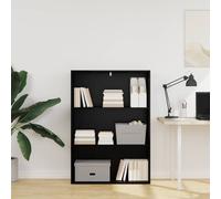Bookshelf Black Oak Engineered Wood 80 x 30 x 114 cm 4-Shelf Modern Freestanding