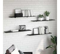 vidaXL Bookshelf Board 4 pcs Black 100 x 20 x 1.5 cm Engineered wood, Living Room, Modern Bookshelf, Decorative Storage Solutions, Minimalist Design, Space Saver Shelf, Versatile Bookcase