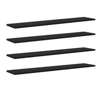 vidaXL Bookshelf Board 4 pcs Black 100 x 20 x 1.5 cm Engineered wood, Living Room, Modern Bookshelf, Decorative Storage Solutions, Minimalist Design, Space Saver Shelf, Versatile Bookcase