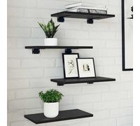 vidaXL Bookshelf Board 4 pcs Black 40 x 20 x 1.5 cm Engineered wood
