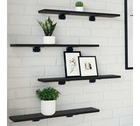 vidaXL Bookshelf Board 4 pcs Black 60 x 10 x 1.5 cm Engineered wood