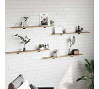 vidaXL Bookshelf Board 4 pcs Brown 100 x 10 x 1.5 cm Engineered Wood